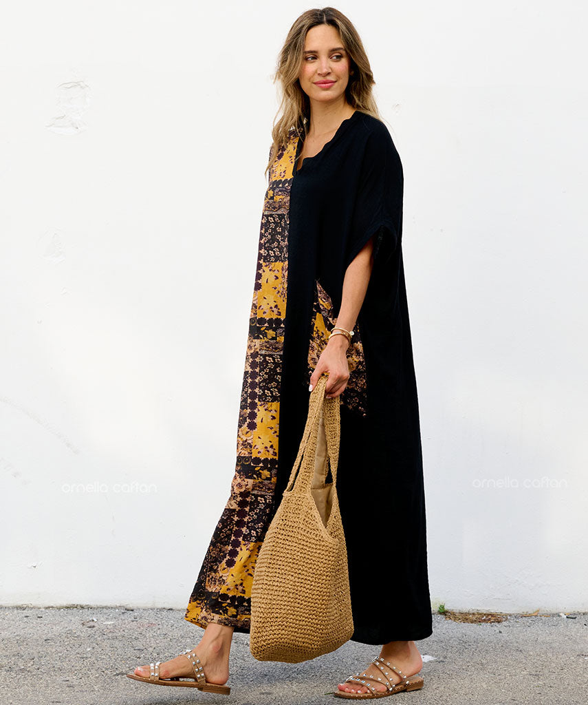 Lässiges Kleid mit einer Tasche