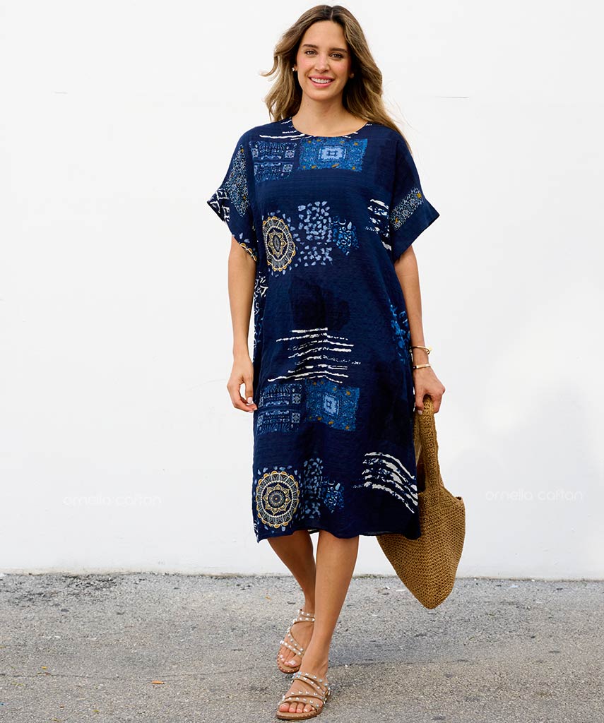Kurzes, lässiges Kleid mit Taschen
