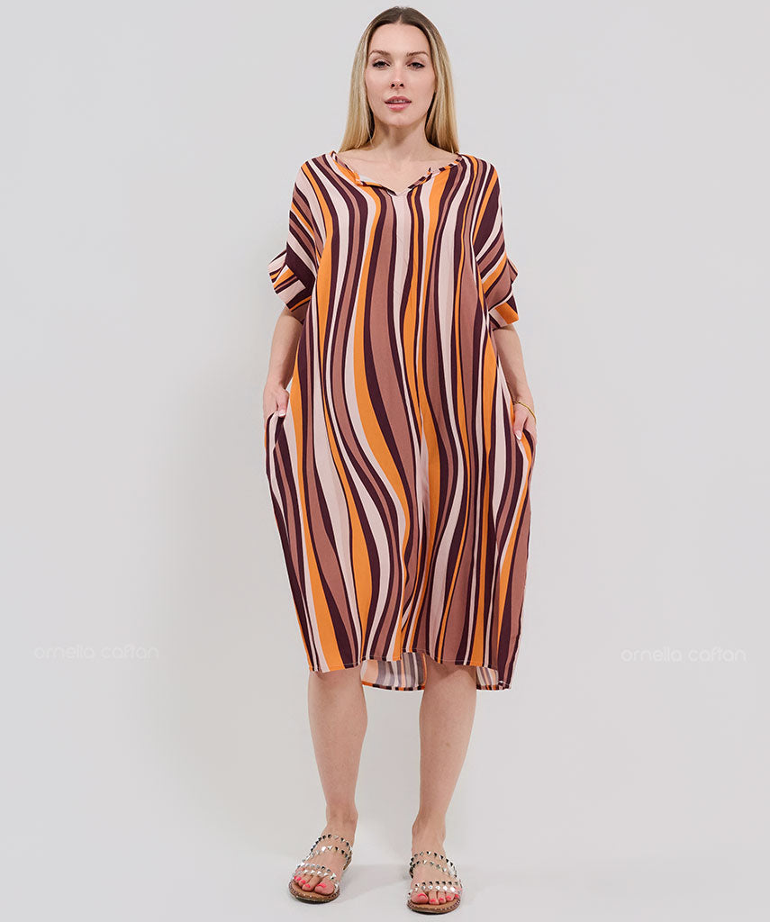 Kurzes, lässiges Kleid mit Taschen