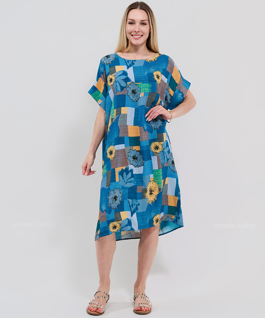 Kurzes, lässiges Kleid mit Taschen