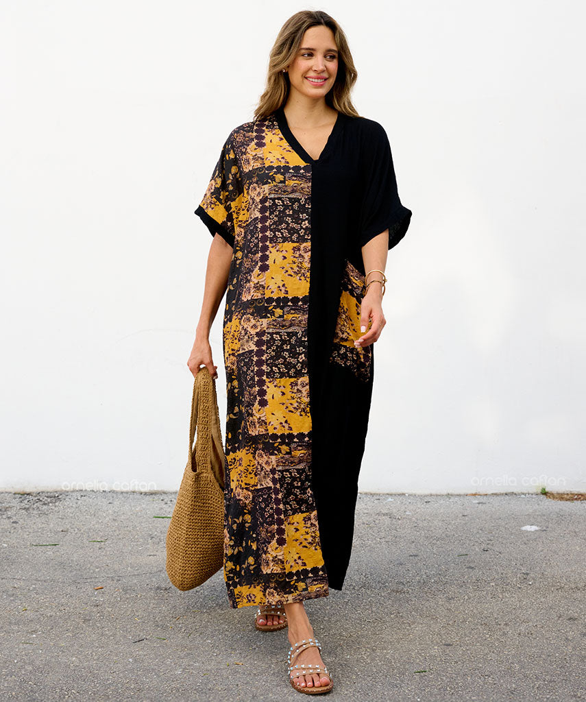 Lässiges Kleid mit einer Tasche