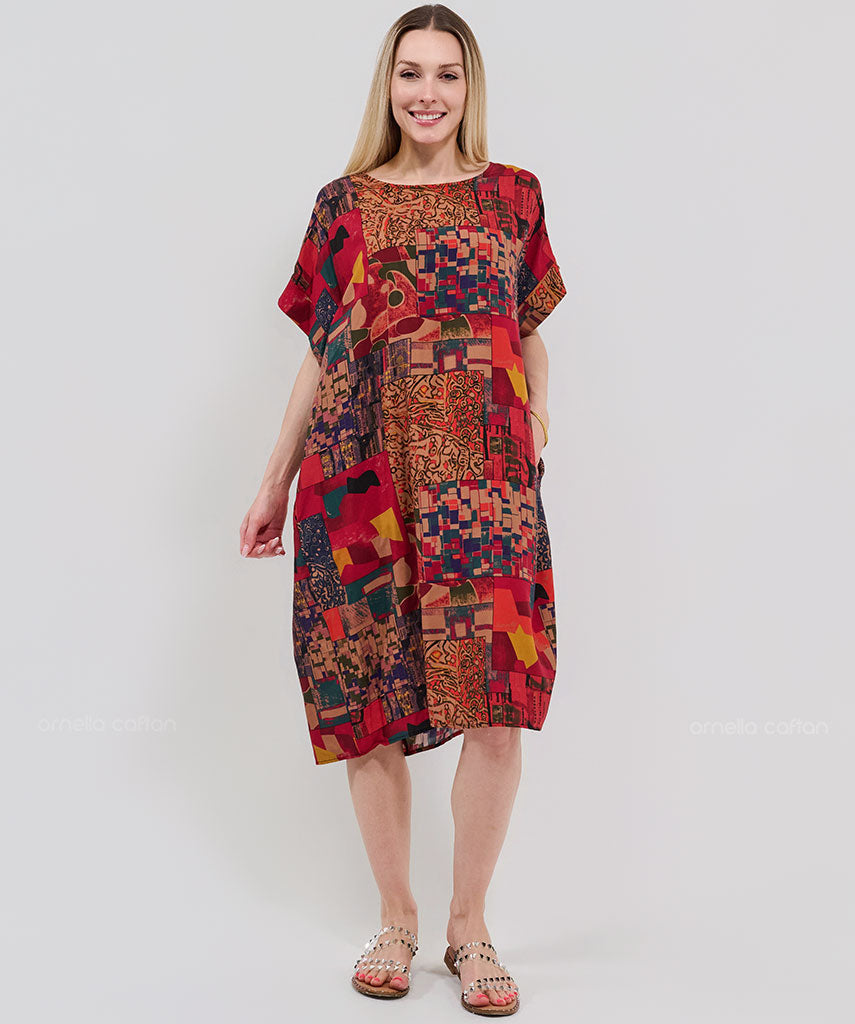 Kurzes, lässiges Kleid mit Taschen