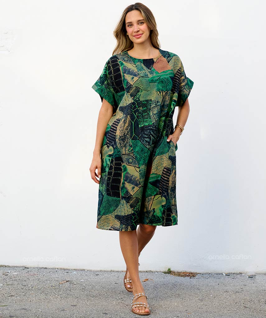 Kurzes, lässiges Kleid mit Taschen