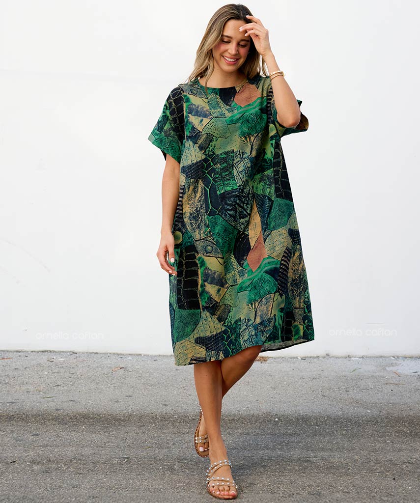 Kurzes, lässiges Kleid mit Taschen