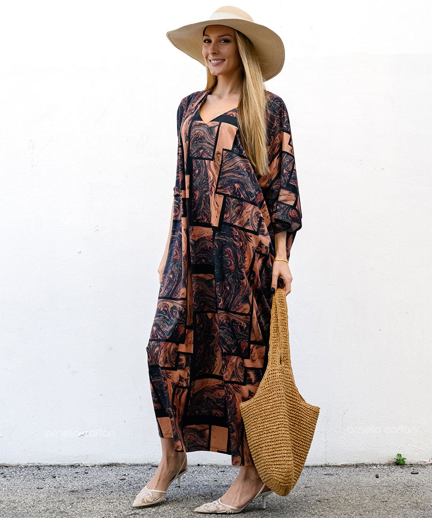 Warmer, gemütlicher Samt-Kaftan