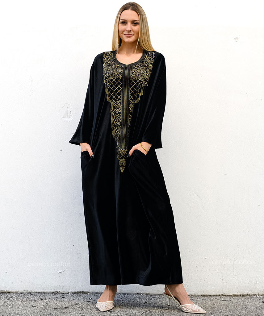 Warmer, gemütlicher Samt-Kaftan