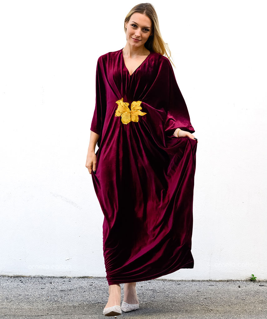 Warmer, gemütlicher Samt-Kaftan
